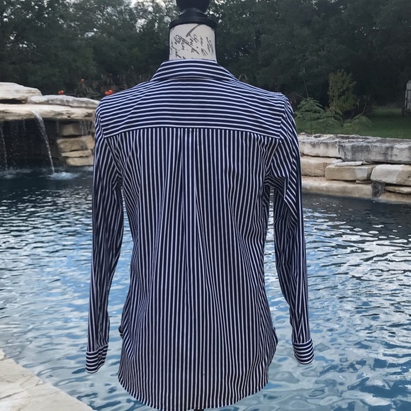 Talbots Non Iron Perfect Striped Tunic Caddy Sz 6P - Picture 4 of 10